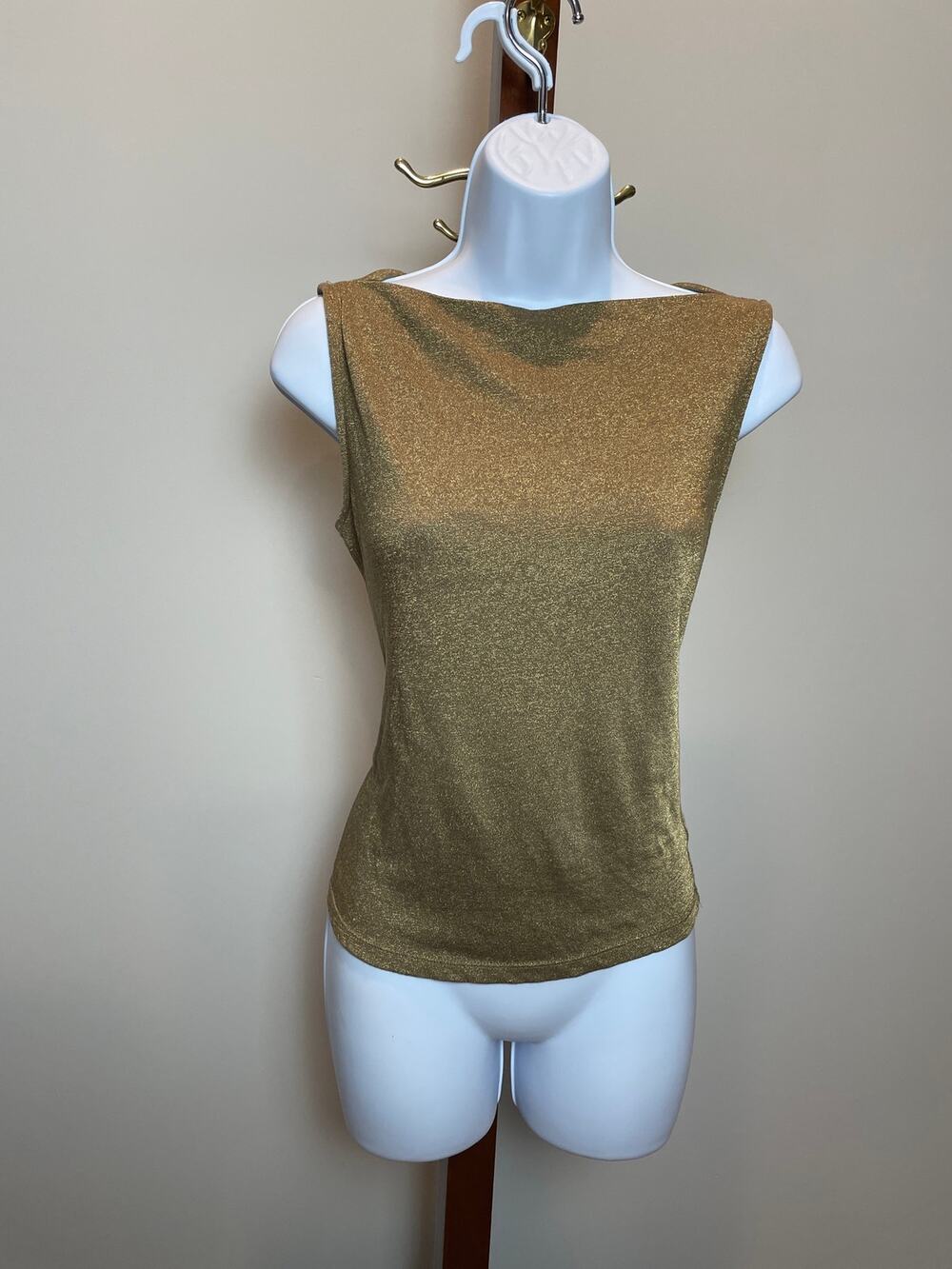 Lauren Ralph Lauren Gold Sleeveless Top Size M Classic Style